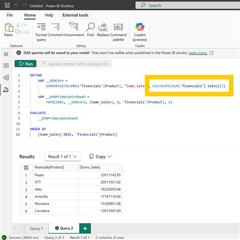 Learning DAX Query 的图像结果
