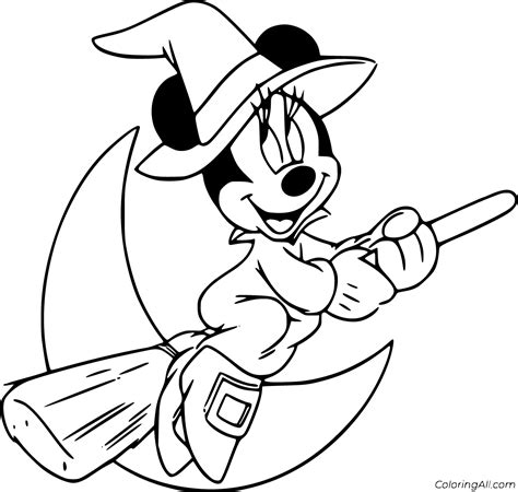 Minnie And Mickey Mouse Coloring Pages For Halloween Disney Mickey
