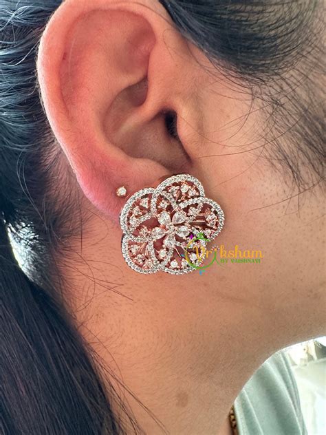 Rose Gold American Diamond Stud -G6691 – vrikshamindia