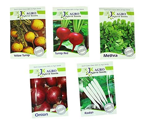 5 Variety Deluxe JK Agro Vegetable Seeds Create a Deluxe Garden (5 ...