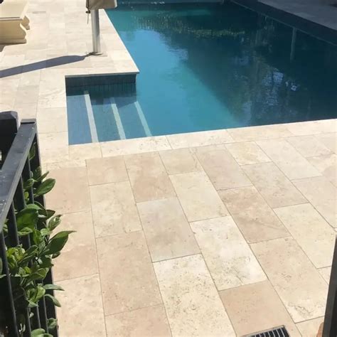 Premium Classic Light Travertine (Unfilled & Tumbled) | Pool Copings ...