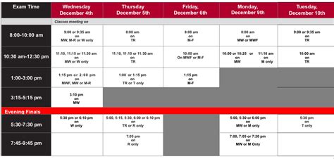 FALL 2019 FINAL EXAM SCHEDULE - ASU Mid-South | West Memphis, Arkansas