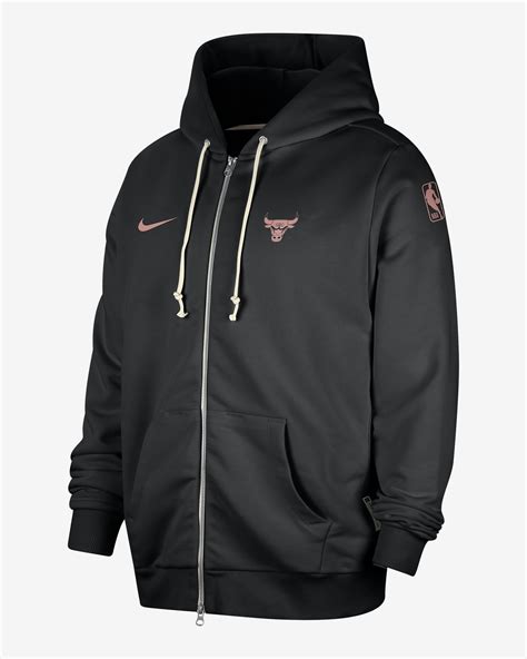 Felpa con cappuccio e zip a tutta lunghezza Nike Dri-FIT Chicago Bulls ...