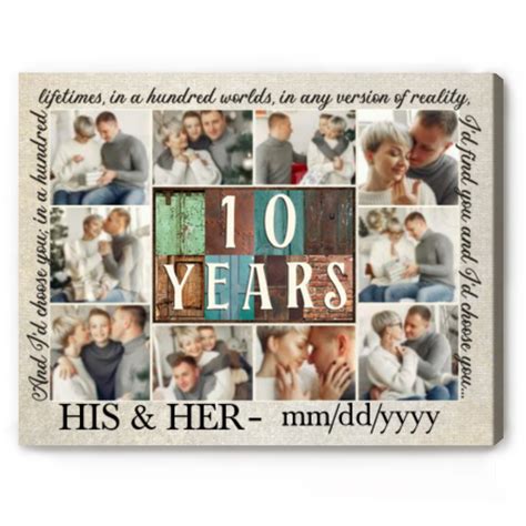 10 Year Wedding Anniversary Gift, Custom 10th Anniversary Gift, 10 ...