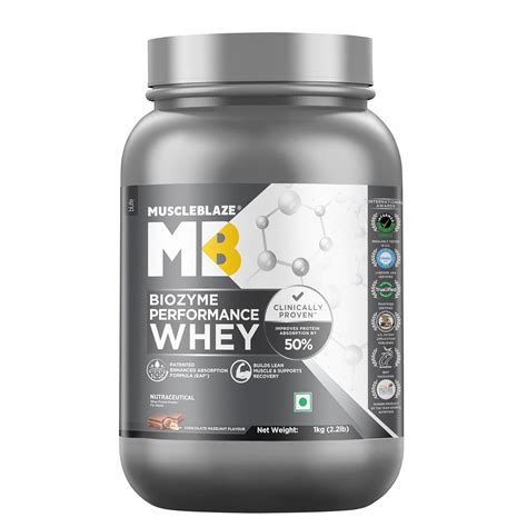 MuscleBlaze Biozyme Performance Whey | 1 kg | Chocolate Hazelnut – Pur ...