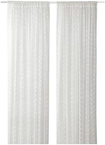 Buy IKEA.. Alvine Spets Polyester Floral Sheer Pair Of Curtains (White ...
