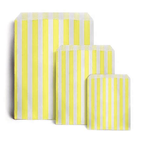 Buy Sabco - Yellow Sweet Candy Striped Paper Bags for Confectionary ...