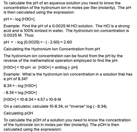 Calculate the hydrogen ion concentration and hydroxide ion ...