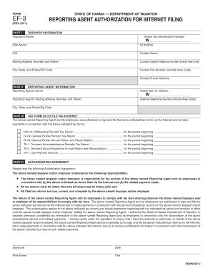 Fillable Online STATE OF HAWAII DEPARTMENT OF TAXATION FORM EF3 (REV ...