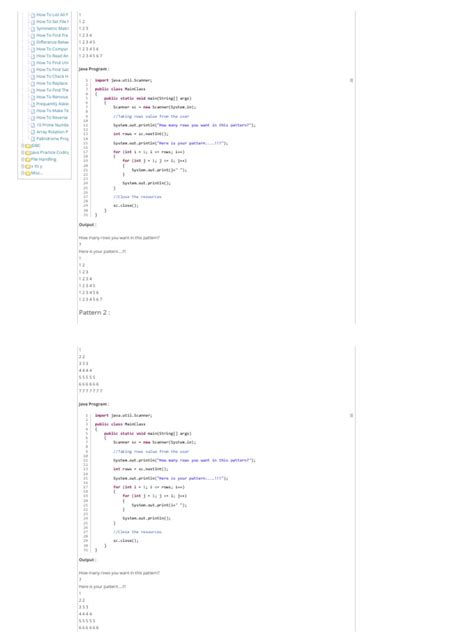 Image result for Two Numbers Pattern Java Program