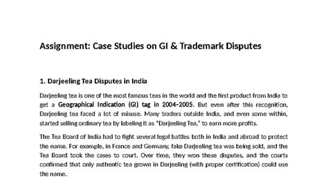 IPR Case Studies: GI Trademark Disputes & Patent Infringement Analysis ...