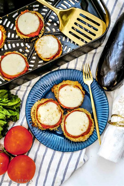 Easy Air Fryer Eggplant Parmesan Slices - Cooking My Dreams