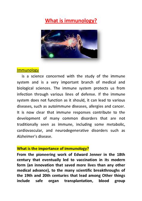 SOLUTION: What is immunology docx - Studypool