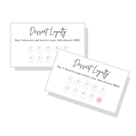 Buy Bakery Loyalty Card | 50 Pack | 2x3.5" Business Sized Card Dessert ...