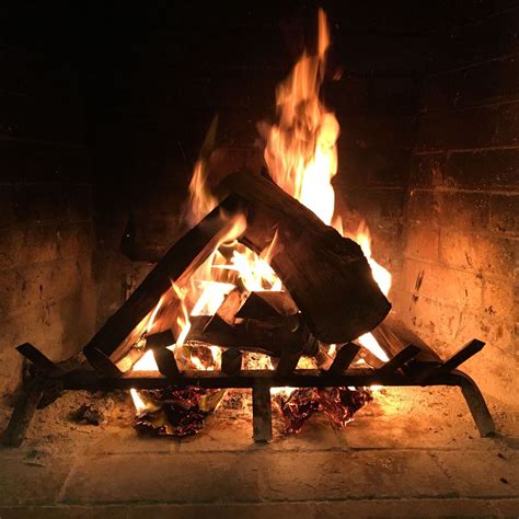 Burning Wood In Fireplace