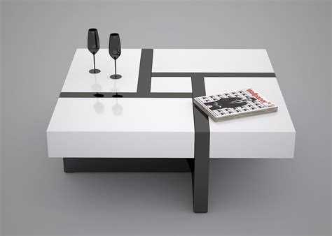 Coffee Table Black and White 3D Model $5 - .max .3ds .dwg .dxf .obj ...