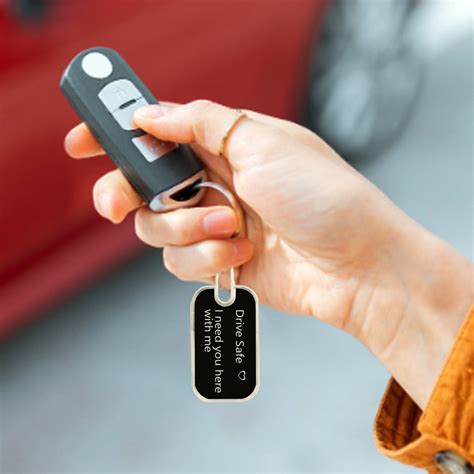 Stainless Steel Drive Safe Keychain Message Engraved | Drive Safe I ...