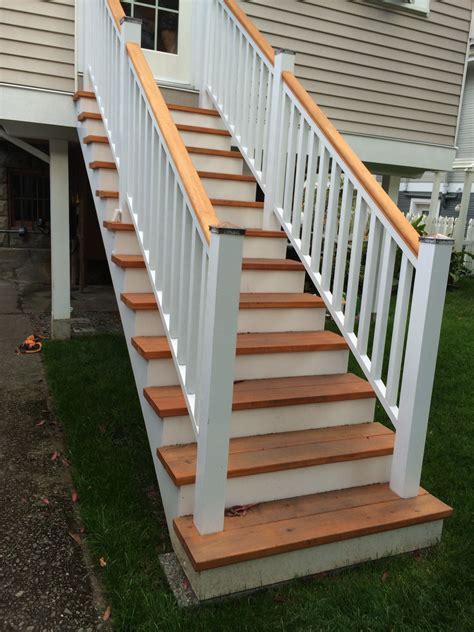 Classic Wood and White Exterior Steps