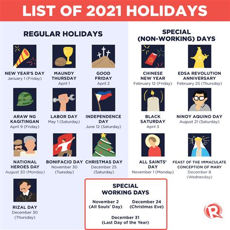 LIST: Philippine holidays for 2021