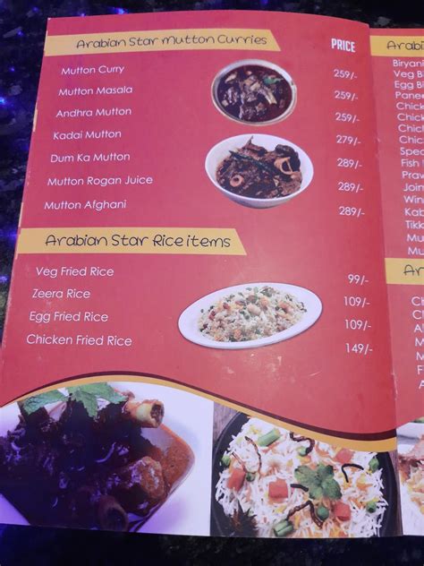 Menu at ARABIAN STAR MANDI, Vijayawada