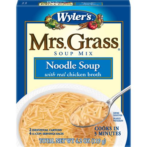 Mrs. Grass Soup Mix, Noodle Soup with Real Chicken Broth, 5 oz (141g)