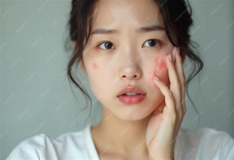 A woman with a model with flawless skin gray background | Premium AI ...