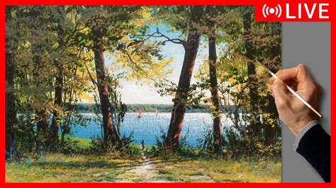 🔴 Acrylic Painting Tutorial - Summer Landscape / Easy Art / Летний ...