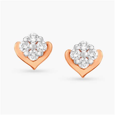 Pretty Hearts Diamond Stud Earrings