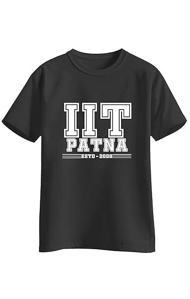 Buy Teeshood Black Cotton T-Shirt for Men and Women with IIT Patna Logo ...