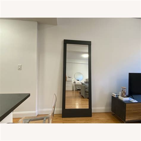 Crate and Barrel Gunmental Floor Mirror - AptDeco
