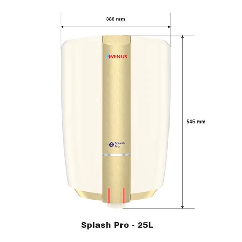 Venus Splash Pro Storage Water Heater (25 Litre, Ivory/Tuscan Gold ...