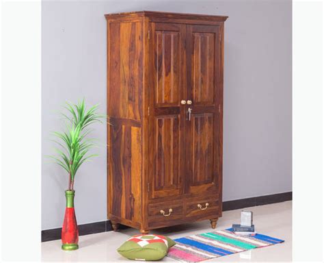 Buy Calgary Solid Wood Two Doors Wardrobe Online on Furniselan