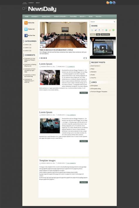 NewsDaily Blogger Template - BTemplates
