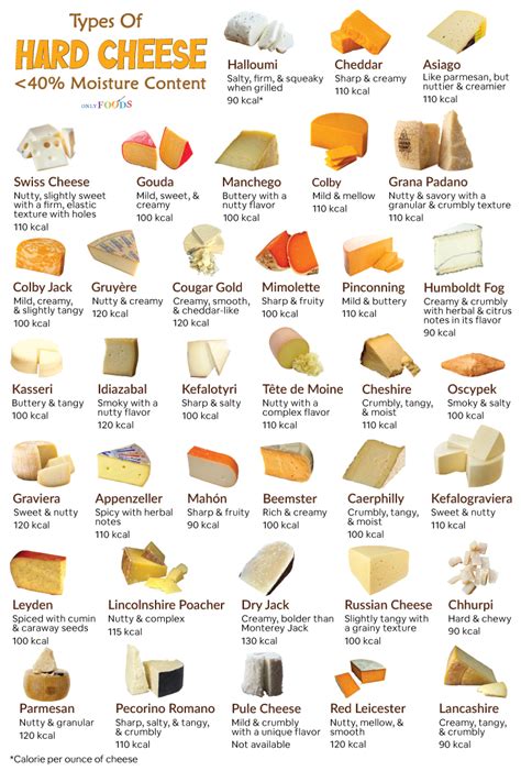 Different Types Cheese List 的图像结果