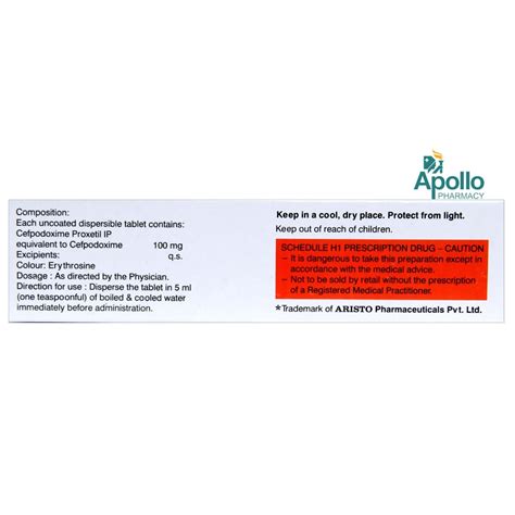 Monocef O DT 100 mg Tablet | Uses, Side Effects, Price | Apollo Pharmacy