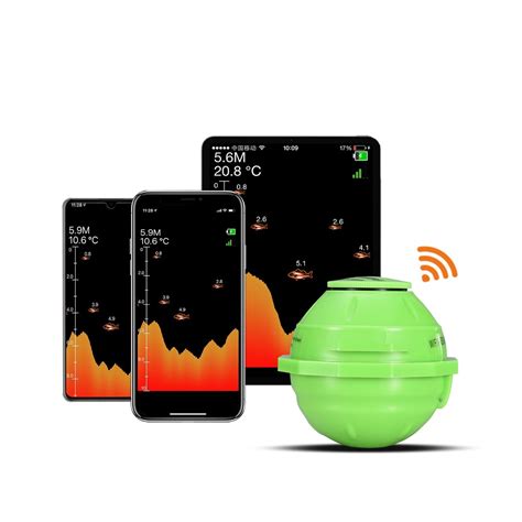 Sounder Sonar Wireless 70M WIFI Fish Finder 135feet(45m) Depth Sea Fish ...