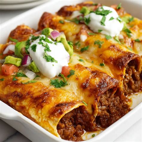 Easy Beef Enchiladas Recipe - Cheesy Ground Beef Enchiladas - Recipes ...
