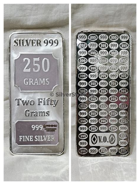 999Pure silver bar -250 grams -990 bis hallmark – SilverStore.in
