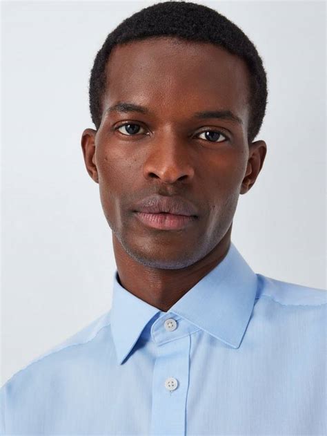 John Lewis Non Iron Twill Regular Fit Double Cuff Shirt, Blue