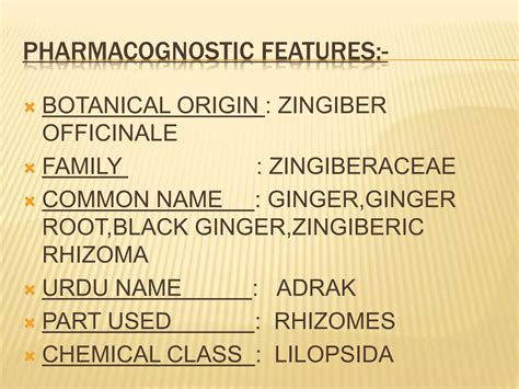 Ginger (Zingiber officinale) | PPTX