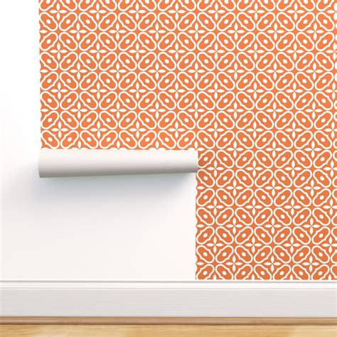 Buy Peel & Stick Wallpaper Swatch - Mosaic Orange Tile Modern Retro ...