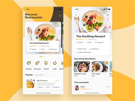 Restaurant menu mobile app by Any Rudometkina on Dribbble