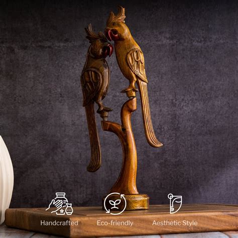 Buy Wooden Tabletop Parrot set Online from Sowpeace