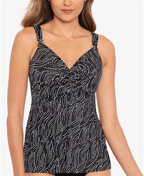 Miraclesuit Womens Bronze Age Plunge Underwire Tankini Top D-DDD Cups ...