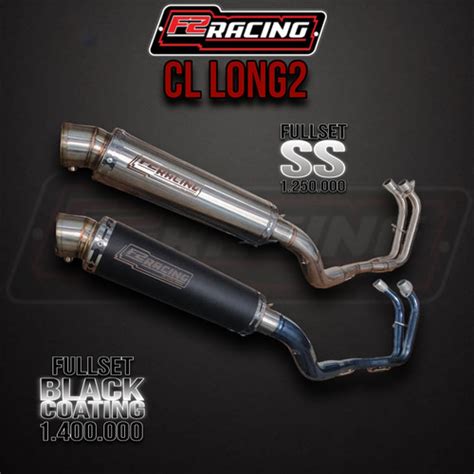 Jual Knalpot Racing F2RACING CL LONG 2 untuk Yamaha R25 & MT25 Fullset ...