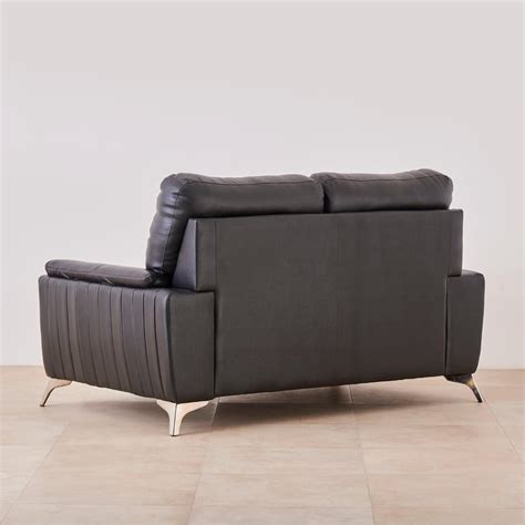 Buy Black Is Beautiful Half Leather 2-Seater Sofa - Grey from Home ...