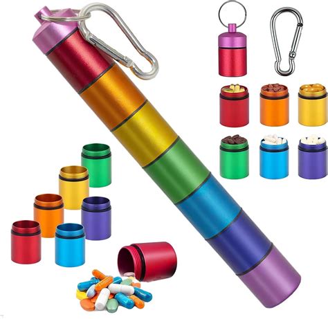 Keychain Pill Holder Mini, Pill Container, Pill Organizer Keychain ...