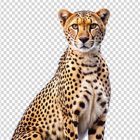 A leopards face looking at the camera on transparent background ...