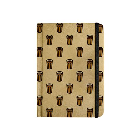 MOOCH – "Chai Print" A6 Plain Diary | Indian Khaki — Mango