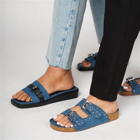 Denim Flats - Jeans Gems| Nur